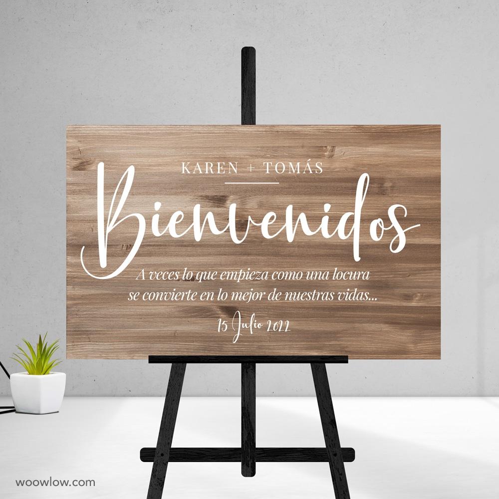 Cartel bienvenida boda