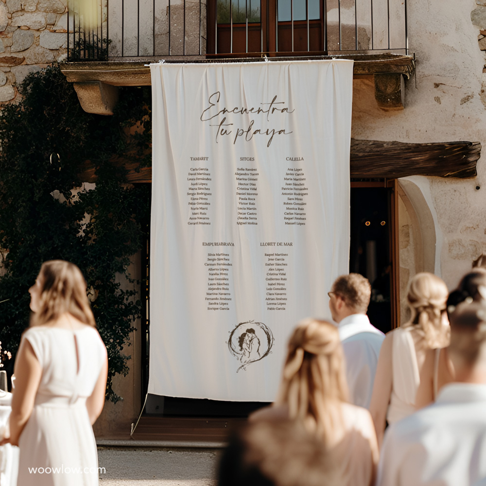 Banderola boda de tela