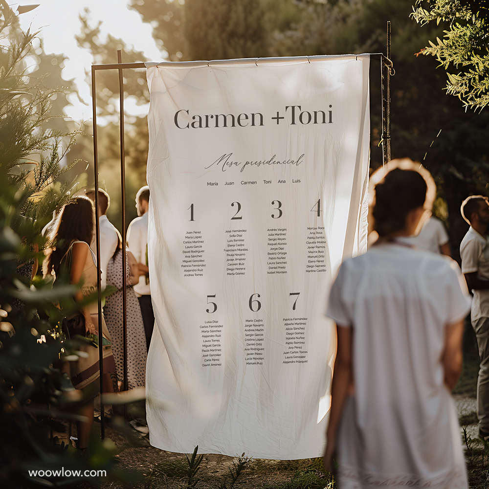 Banderola boda de tela