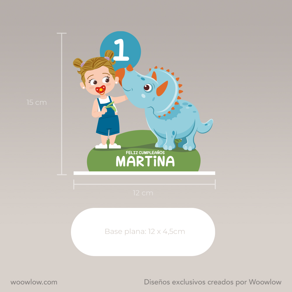 Figura Cumple NIÑA - Triceratops caricia