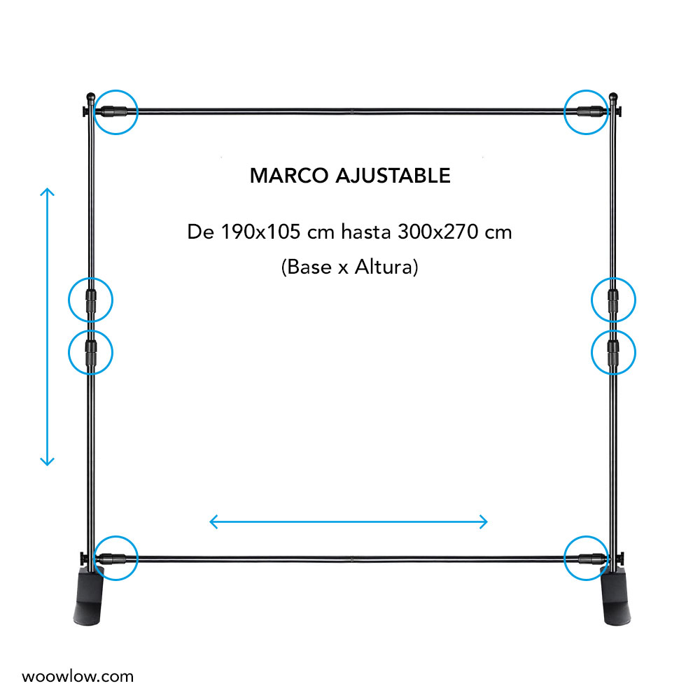 Estructura soporte neón extensible 300x270cm