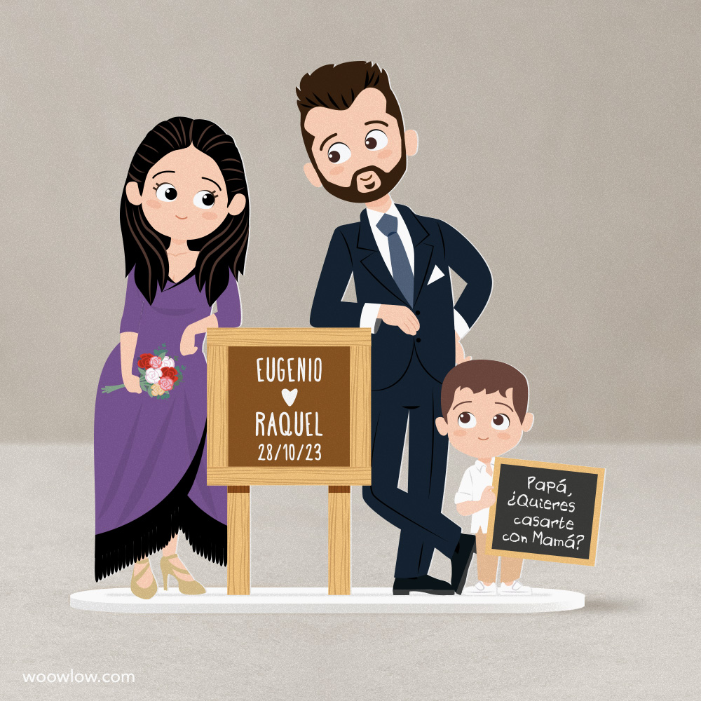 Muñecos tarta boda 100% PERSONALIZADOS - Pose 2