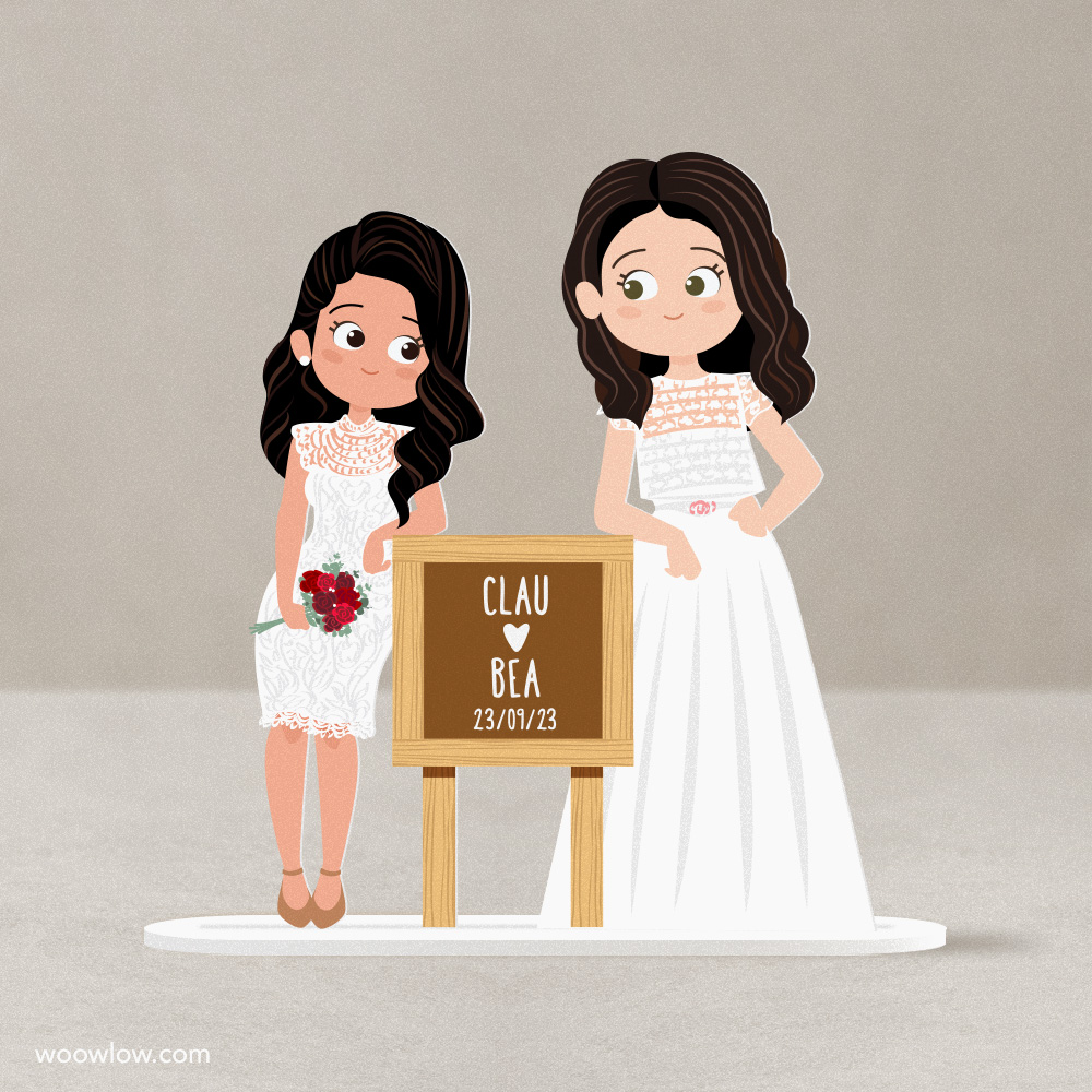 Muñecos tarta boda 100% PERSONALIZADOS - Pose 2