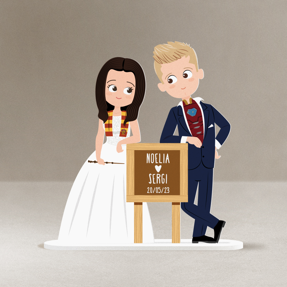 Muñecos tarta boda 100% PERSONALIZADOS - Pose 2