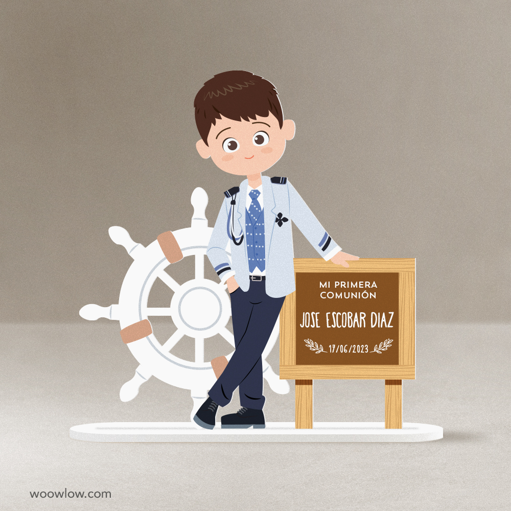 Figura tarta comunión niño 100% PERSONALIZADA