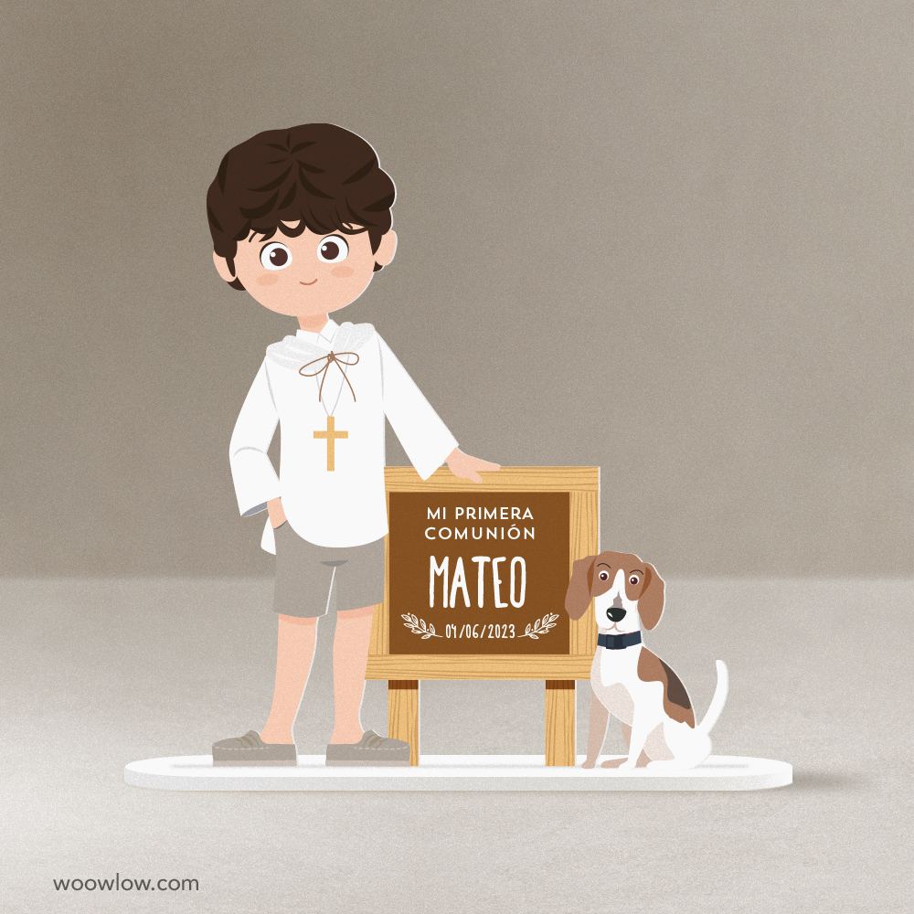 Figura tarta comunión niño 100% PERSONALIZADA