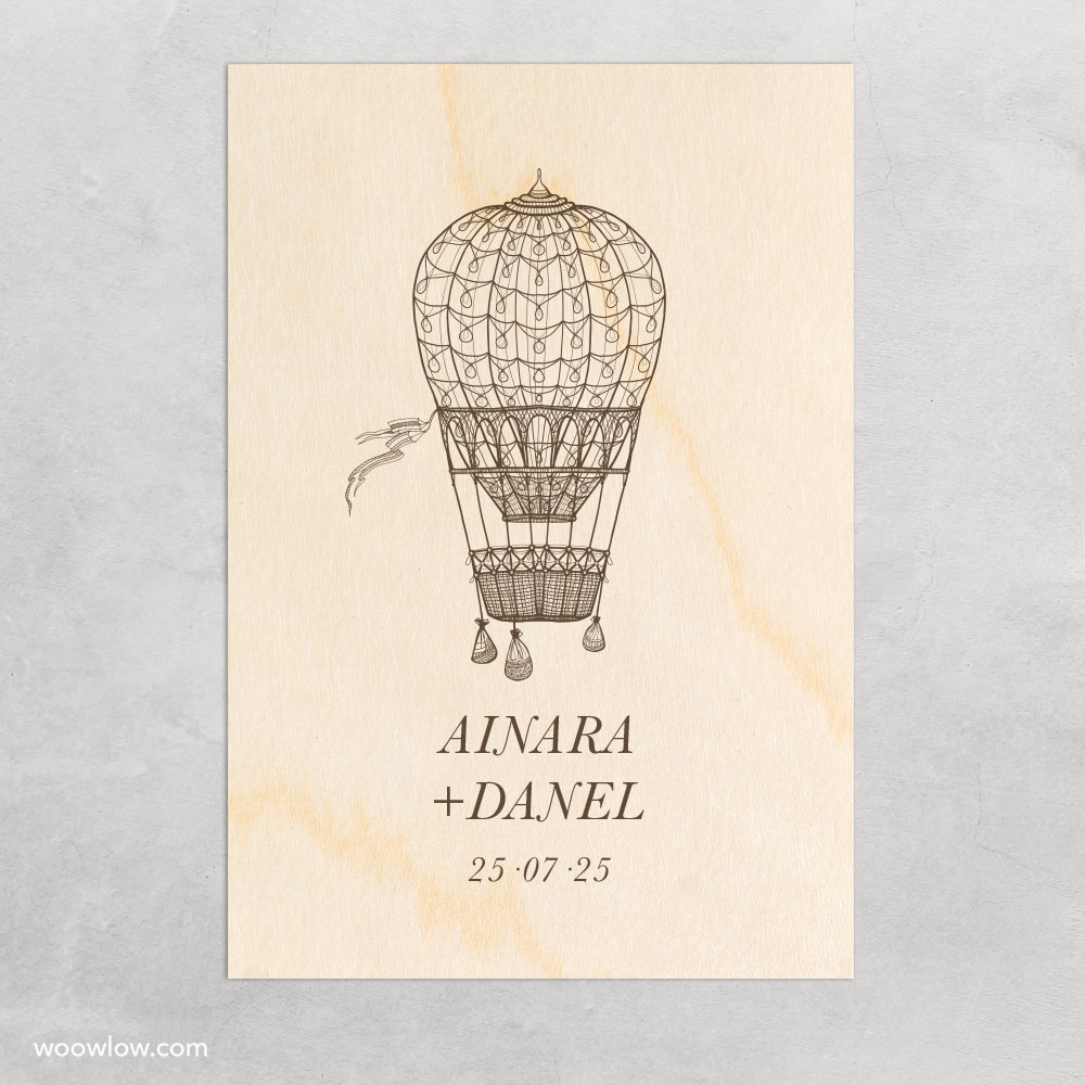 Invitación boda madera 'Viajera'