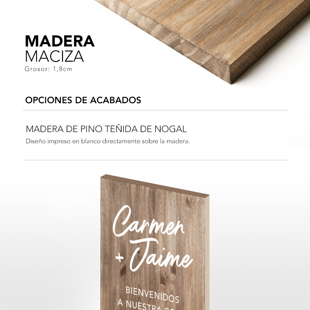 Cartel bienvenida boda 'Nombres Brush'