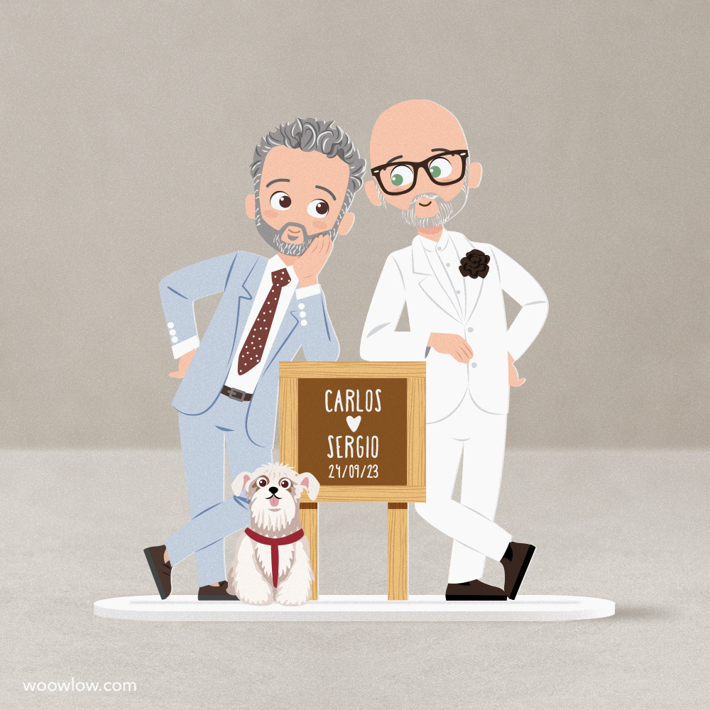 Muñecos tarta boda 100% PERSONALIZADOS - Pose 2