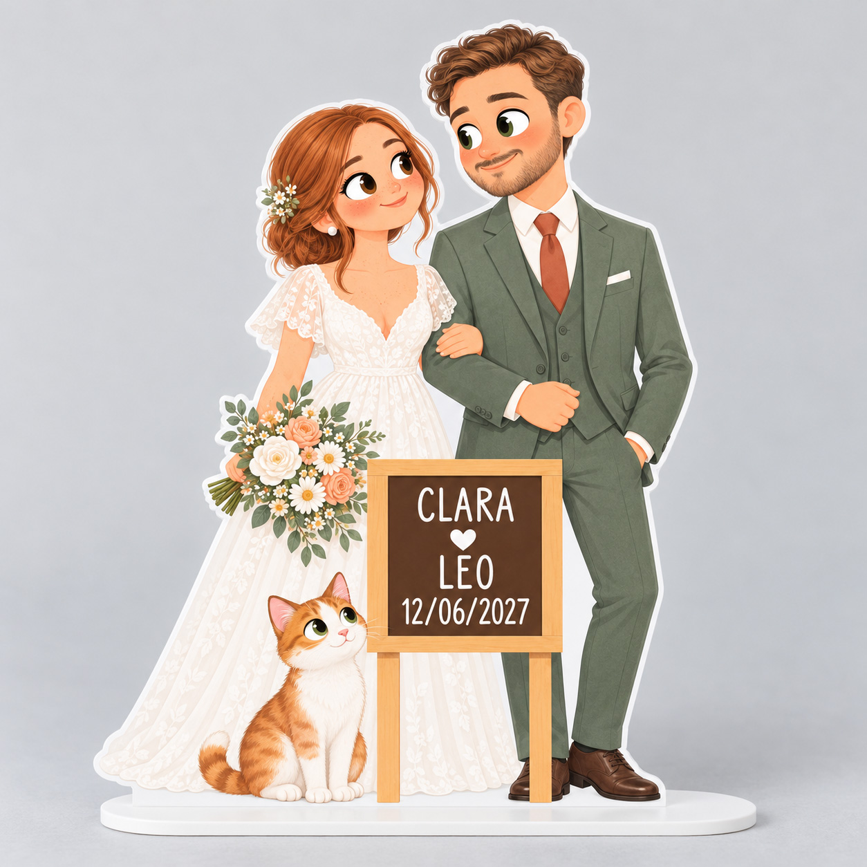 Muñecos tarta boda 100% PERSONALIZADOS - Pose 2